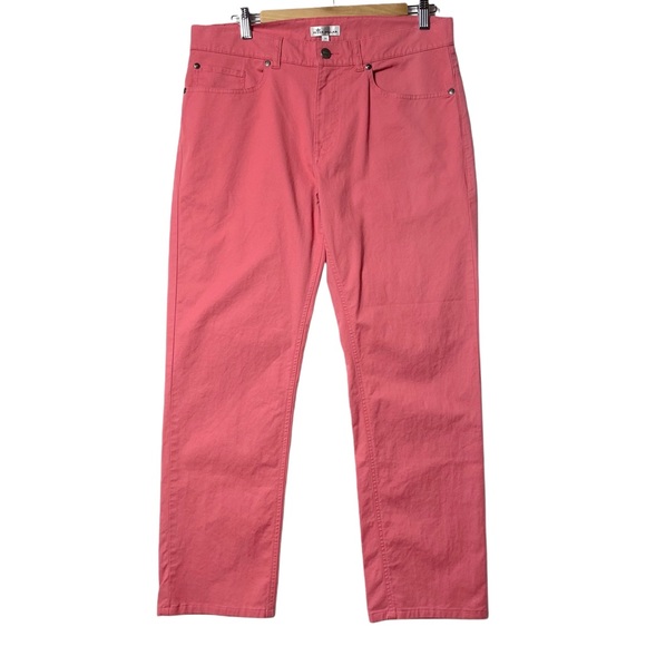 Peter Millar Slim Fit Chino Soft Touch Twill Trouser Pants Cape Red Pima Cotton - Picture 10 of 10